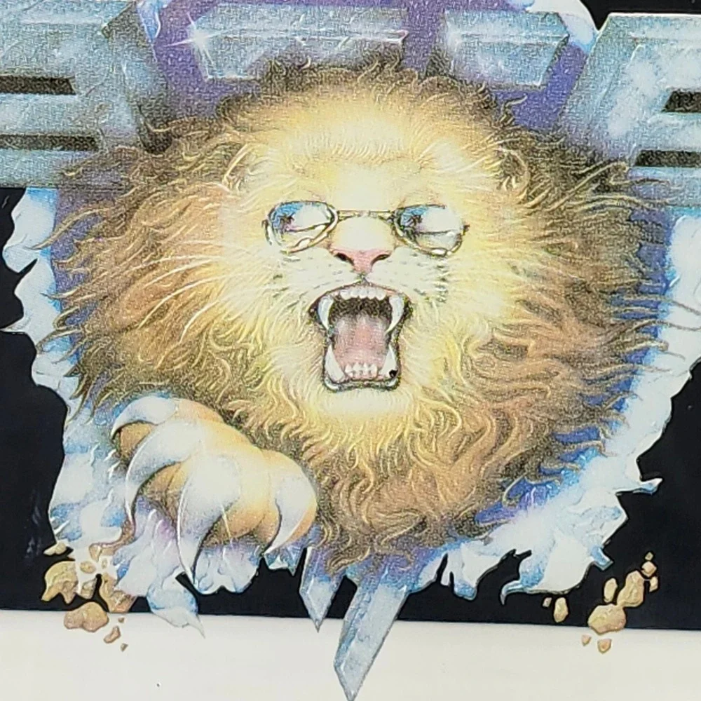 Van Halen Carnival Mirror 1982 Vintage Lion Graphic Wood Frame 13x10 Memorabilia